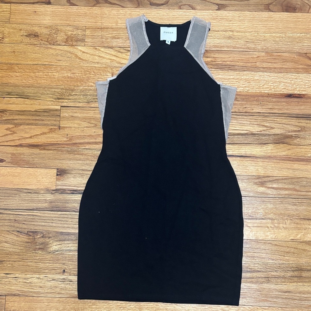 Mason Black and Gray Backless Dress
